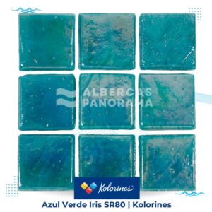 +v25 Azul Verde Iris SR80 Kolorines - Mosaico Veneciano para Alberca