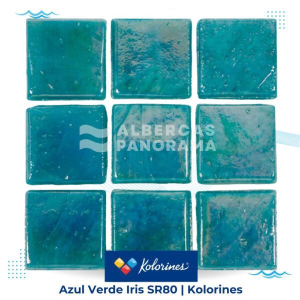 +v25 Azul Verde Iris SR80 Kolorines - Mosaico Veneciano para Alberca