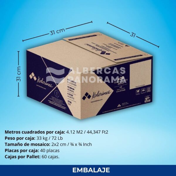 +v25 Azul Marino SR65 Kolorines – Mosaico Veneciano para Alberca - Imagen 2