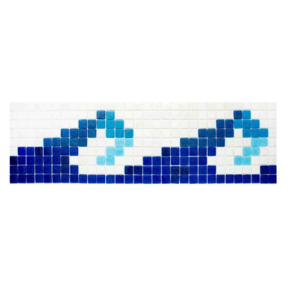 Cenefa – Ola 4 colores – Mosaico vítreo para piscina