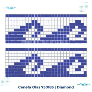 cenefa olas diamond mosaico vitreo alberca