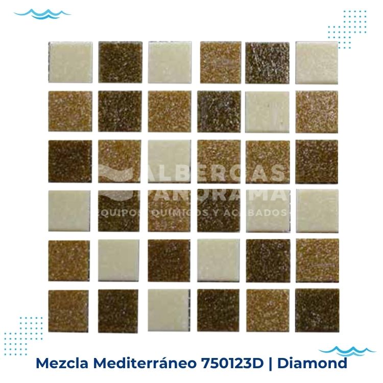mezcla mediterraneo diamond mosaico vitreo alberca