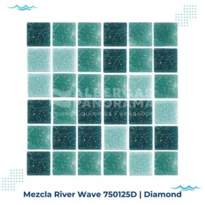 mezcla river wave diamond mosaico vitreo alberca