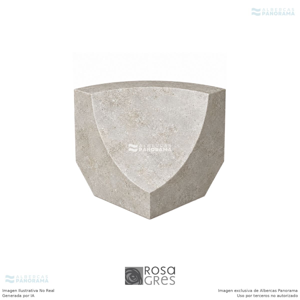 Esquinero 114 Rosa Gres Mistery Grey, pieza individual