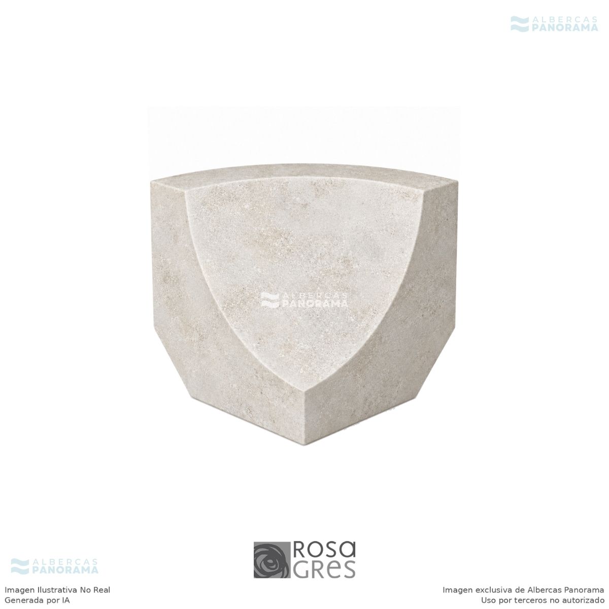 Esquinero 114 Rosa Gres Mistery White, pieza individual