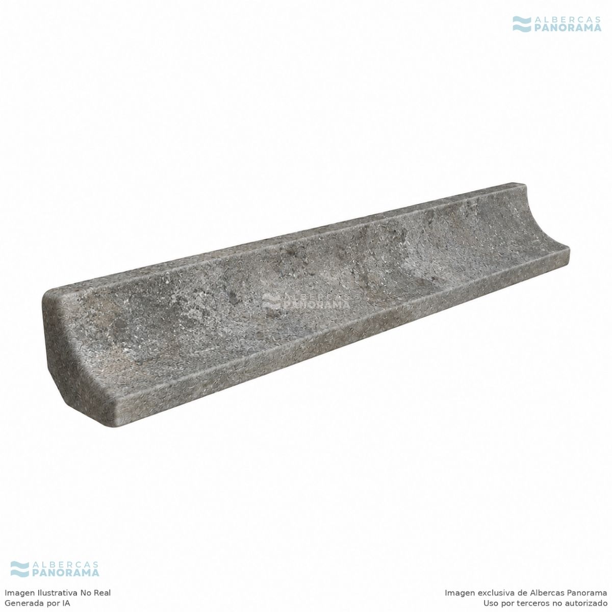 Media caña con romo 147, Mistery Blue Stone, Pieza, Rosa Gres