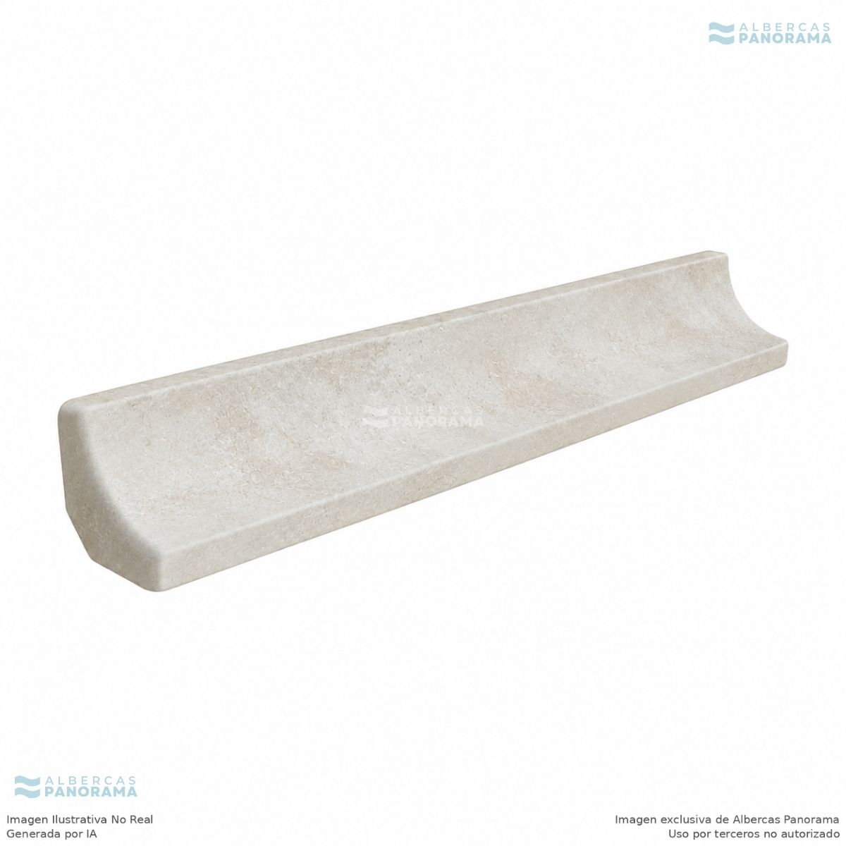 Media caña con romo 147, Mistery White, Pieza, Rosa Gres