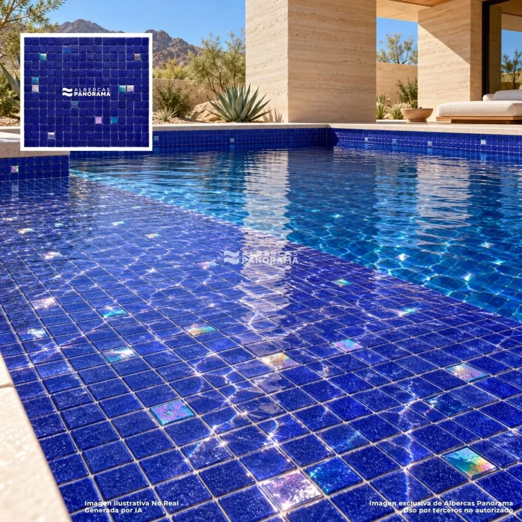 Aplicación en alberca del mosaico Kolorines Akua Premium K5 V20