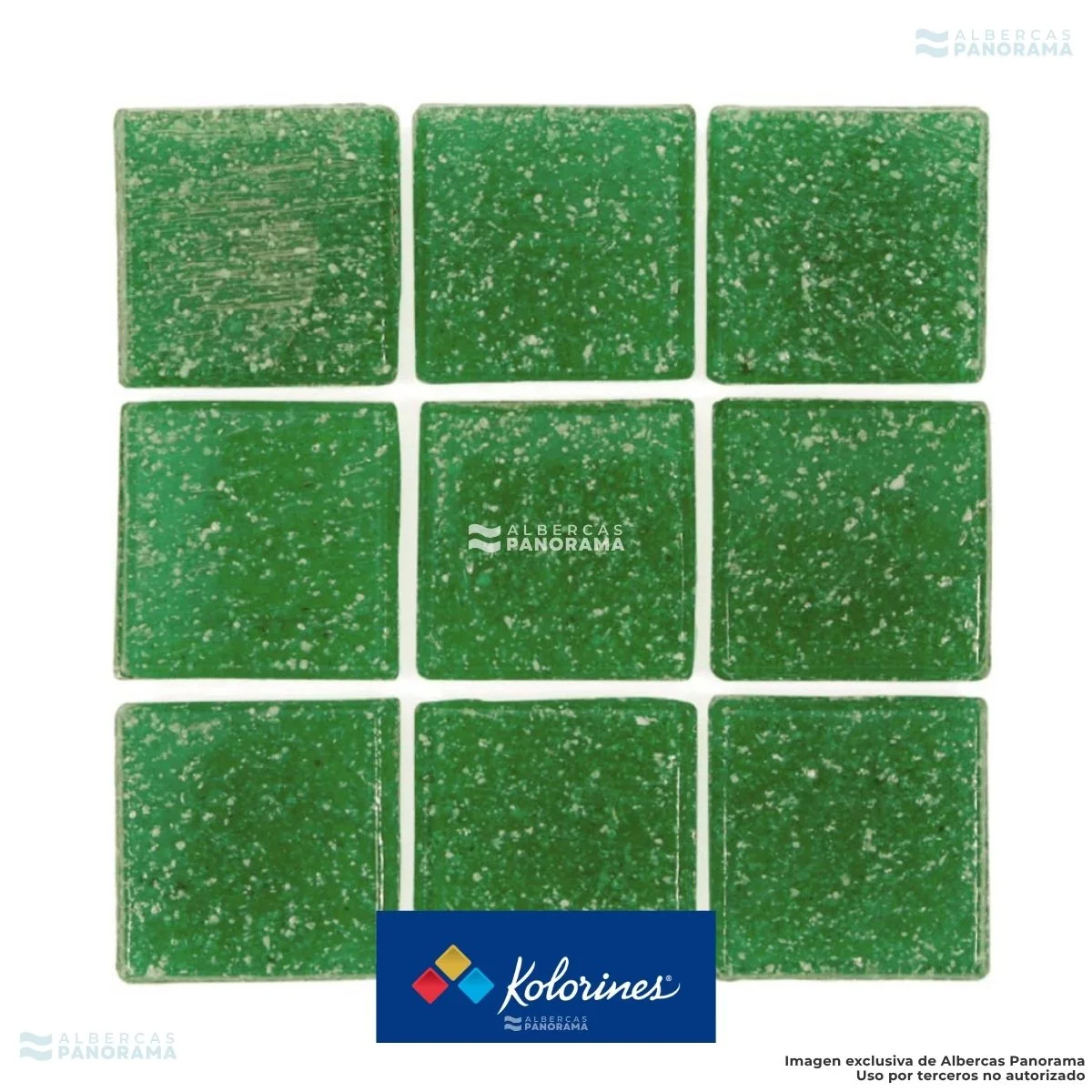 Mosaico Kolorines Botanica esmeralda V20: detalle de las teselas