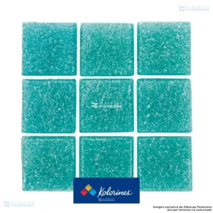 Mosaico Kolorines Botanica verde agua V20: detalle de las teselas