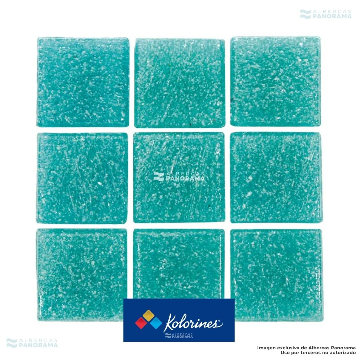Mosaico Kolorines Botanica verde agua V20: detalle de las teselas