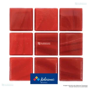 Mosaico Kolorines Solar bermellon V20: detalle de las teselas