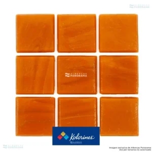 Mosaico Kolorines Solar mandarina V20: detalle de las teselas
